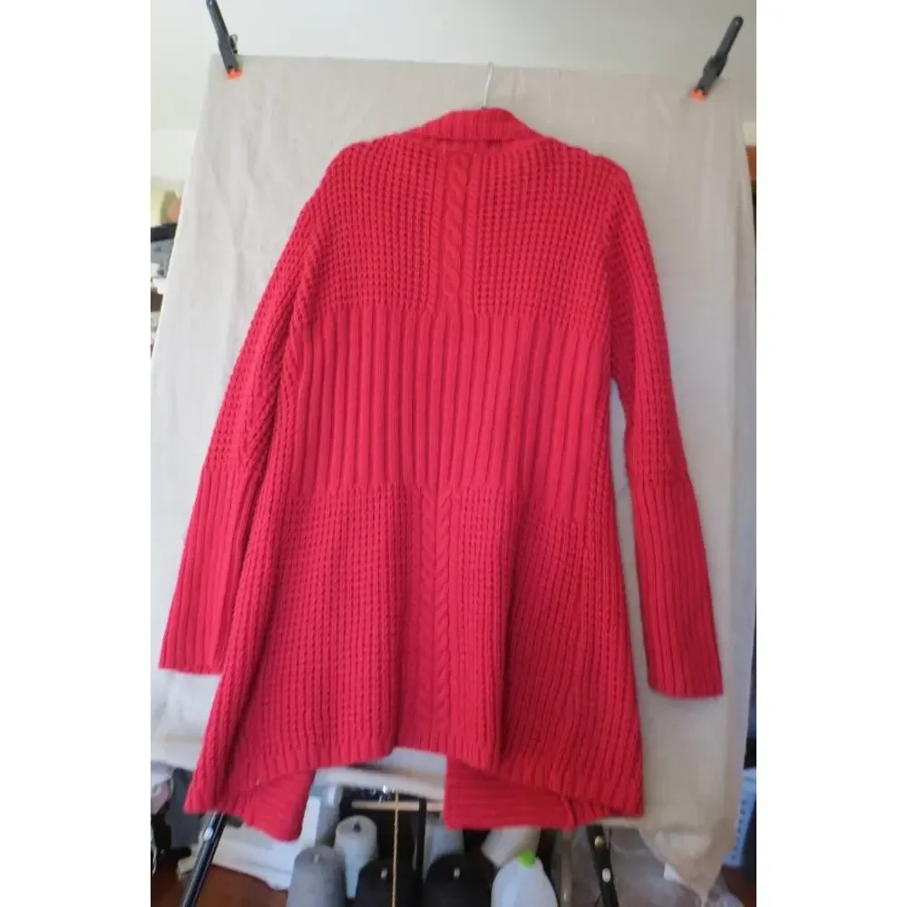 Sundance duster length cable cardigan size XL - Picture 6 of 8